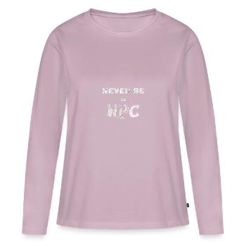 Never be a NPC Liste Jugendwort des Jahres 2023 - Frauen Premium Bio Langarmshirt - Altrosa - Vorne - Julia (174cm)