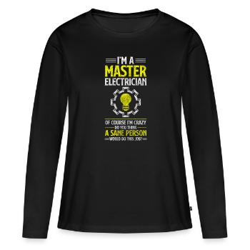 Electricity Profession Electric Lightning - Women's Premium Organic Long Sleeve Shirt - black - Front - Julia (174cm)