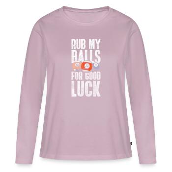 Queue de billard - T-shirt manches longues Premium bio Femme - rose poudré - Devant - Julia (174cm)