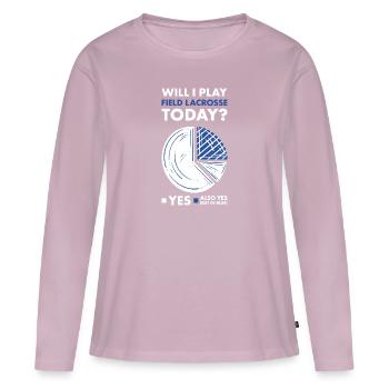 Sport Will I Play Field Lacrosse - Women's Premium Organic Long Sleeve Shirt - dusky pink - Front - Julia (174cm)