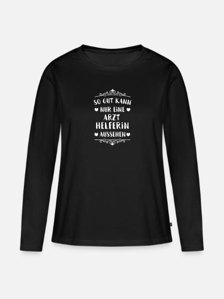 Arzthelferin - Frauen Premium Bio Langarmshirt - Schwarz