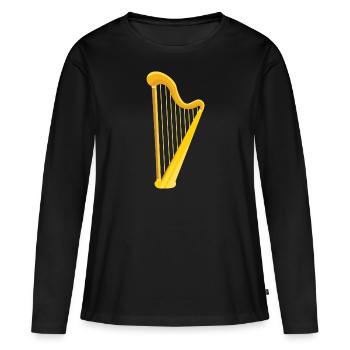 Harpe - T-shirt manches longues Premium bio Femme - noir - Devant - Julia (174cm)