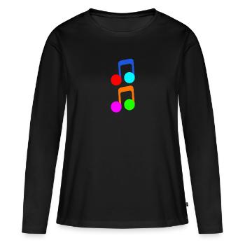 Notes de musique colorées notes de musique musique - T-shirt manches longues Premium bio Femme - noir - Devant - Julia (174cm)