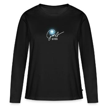 Gast auf Erden - Frauen Premium Bio Langarmshirt - Schwarz - Vorne - Julia (174cm)