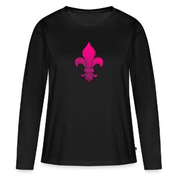 Lys avec une belle coloration rouge - T-shirt manches longues Premium bio Femme - noir - Devant - Julia (174cm)