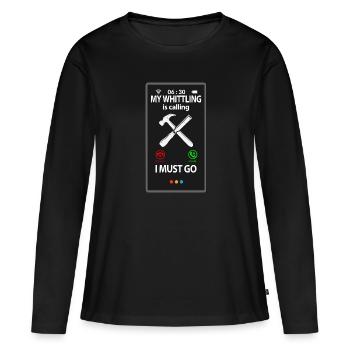 Whittling Holzschnitzer Holz Schnitzen Spruch - Frauen Premium Bio Langarmshirt - Schwarz - Vorne - Julia (174cm)