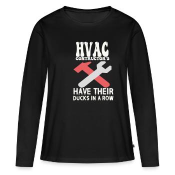HVAC Contractors have their channels in a row - Women's Premium Organic Long Sleeve Shirt - black - Front - Julia (174cm)