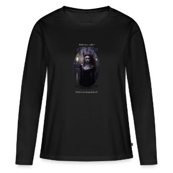 La reine des corbeaux - T-shirt manches longues Premium bio Femme - noir - Devant - Julia (174cm)