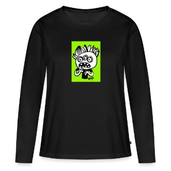 Monstre - T-shirt manches longues Premium bio Femme - noir - Devant - Julia (174cm)