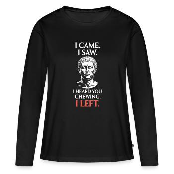 chewing sounds chewing eating sounds smacking chewing chewing - Women's Premium Organic Long Sleeve Shirt - black - Front - Julia (174cm)