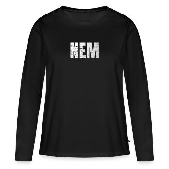 Nem - Nein auf Ungarisch Ungarn - Frauen Premium Bio Langarmshirt - Schwarz - Vorne - Julia (174cm)