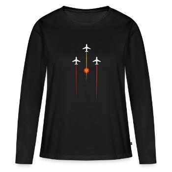 Montenegro Airlines - Women's Premium Organic Long Sleeve Shirt - black - Front - Julia (174cm)