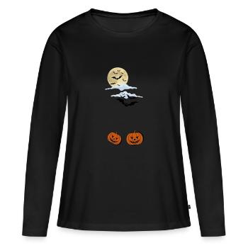 La veille d’Halloween - T-shirt manches longues Premium bio Femme - noir - Devant - Julia (174cm)