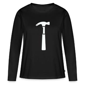 marteau - T-shirt manches longues Premium bio Femme - noir - Devant - Julia (174cm)