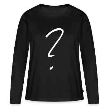 Fragezeichen - Frauen Premium Bio Langarmshirt - Schwarz - Vorne - Julia (174cm)