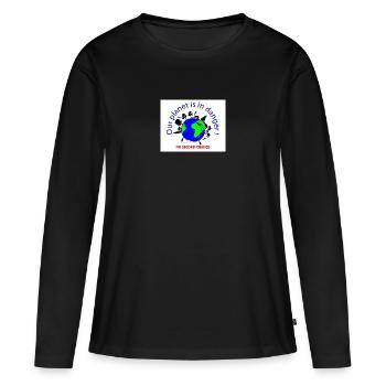Planète en danger - T-shirt manches longues Premium bio Femme - noir - Devant - Julia (174cm)