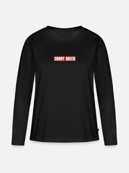 CANDY QUEEN - Frauen Premium Bio Langarmshirt - Schwarz