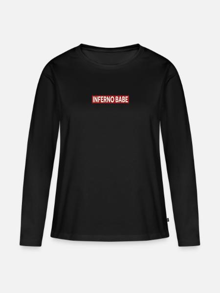 INFERNO BABE - Frauen Premium Bio Langarmshirt - Schwarz