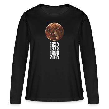 Cadeau de marchandise Football Fan Tradition - T-shirt manches longues Premium bio Femme - noir - Devant - Julia (174cm)