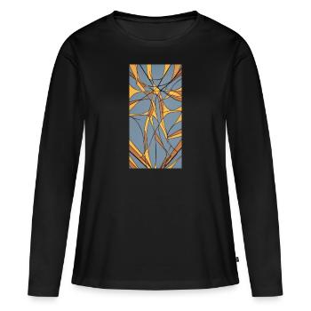 Art abstrait - T-shirt manches longues Premium bio Femme - noir - Devant - Julia (174cm)