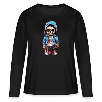 colorful skeleton - Women's Premium Organic Long Sleeve Shirt - black - Front - Julia (174cm)