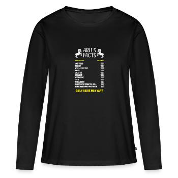 Sternzeichen Widder - Frauen Premium Bio Langarmshirt - Schwarz - Vorne - Julia (174cm)