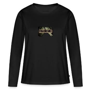 frankfurt,skyline,häuser,hochhäuser,ffm - Frauen Premium Bio Langarmshirt - Schwarz - Vorne - Julia (174cm)