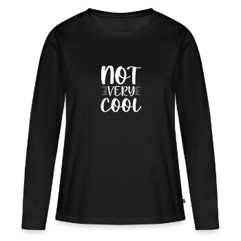 Pas cool pas cool - T-shirt manches longues Premium bio Femme - noir - Devant - Julia (174cm)