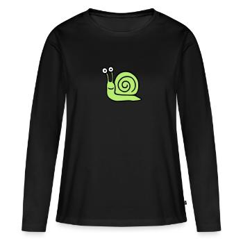 Escargot 5.3 - T-shirt manches longues Premium bio Femme - noir - Devant - Julia (174cm)