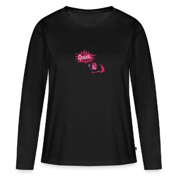 quiek,guinea pig,pink,pink - Women's Premium Organic Long Sleeve Shirt - black - Front - Julia (174cm)