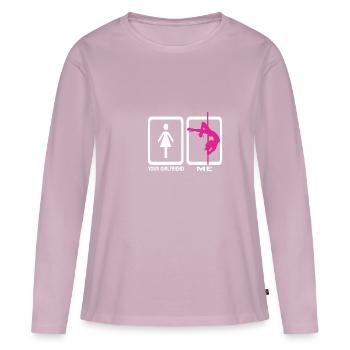 Pole Dance - T-shirt manches longues Premium bio Femme - rose poudré - Devant - Julia (174cm)