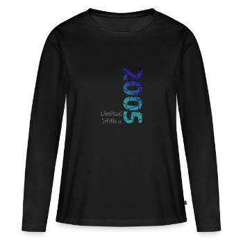 Édition limitée 2005 - T-shirt manches longues Premium bio Femme - noir - Devant - Julia (174cm)