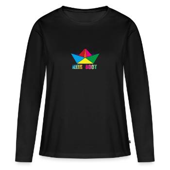 mon bateau, bateau, navire en papier, coloré, navire - T-shirt manches longues Premium bio Femme - noir - Devant - Julia (174cm)