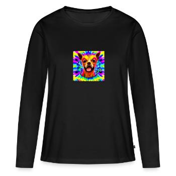 High Chihuahua in Digital Art - Women's Premium Organic Long Sleeve Shirt - black - Front - Julia (174cm)