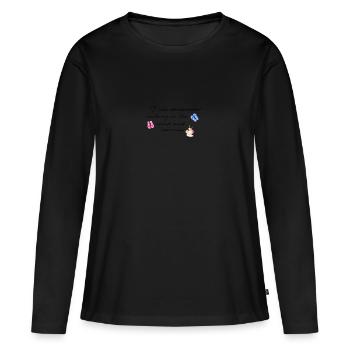 été, soleil, crème glacée, glace, typo, police, tongs - T-shirt manches longues Premium bio Femme - noir - Devant - Julia (174cm)