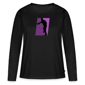 Disc Golf Disc Golfeur Frisbee - T-shirt manches longues Premium bio Femme - noir - Devant - Julia (174cm)