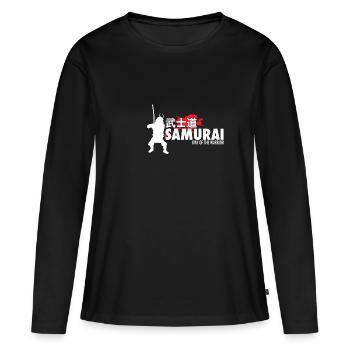 samouraï - T-shirt manches longues Premium bio Femme - noir - Devant - Julia (174cm)