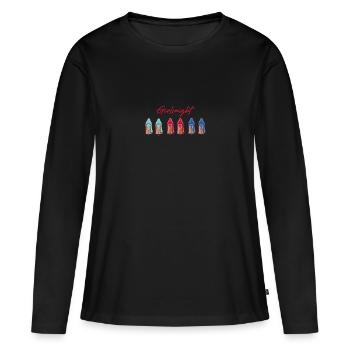 girlsnight,filles,icônes,talons hauts,chaussures - T-shirt manches longues Premium bio Femme - noir - Devant - Julia (174cm)