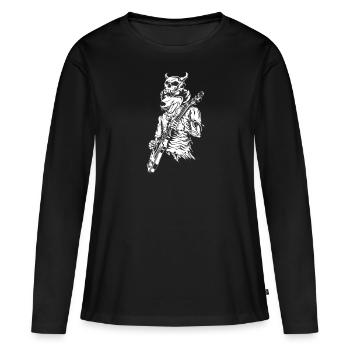 Wolf squelette guitare guitare e-guitare rock - T-shirt manches longues Premium bio Femme - noir - Devant - Julia (174cm)