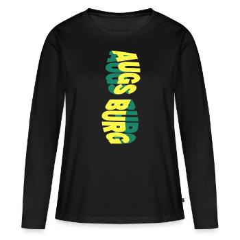 Augsburg Allemagne City Skyline Font Coloré - T-shirt manches longues Premium bio Femme - noir - Devant - Julia (174cm)