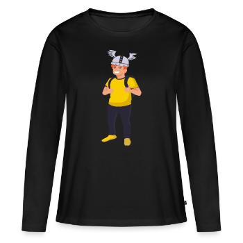 Wikinger Party oder W-LAN Verstärker Wifi Design - Frauen Premium Bio Langarmshirt - Schwarz - Vorne - Julia (174cm)