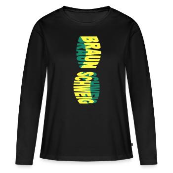 Braunschweig Germany City Font Colorful - Women's Premium Organic Long Sleeve Shirt - black - Front - Julia (174cm)