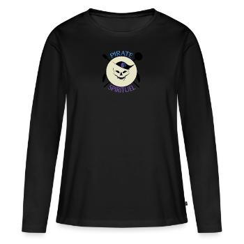 pirate spirituel - T-shirt manches longues Premium bio Femme - noir - Devant - Julia (174cm)
