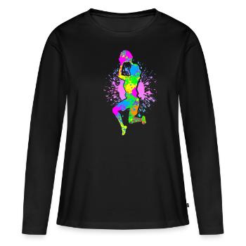 Dunking Basketball Player Team Basketball Player - Women's Premium Organic Long Sleeve Shirt - black - Front - Julia (174cm)