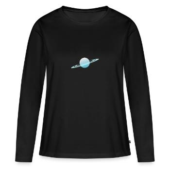 Illustration cool de la planète Uranus - T-shirt manches longues Premium bio Femme - noir - Devant - Julia (174cm)