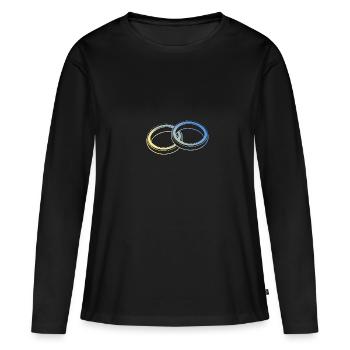 Eheringe Hochzeit - Frauen Premium Bio Langarmshirt - Schwarz - Vorne - Julia (174cm)