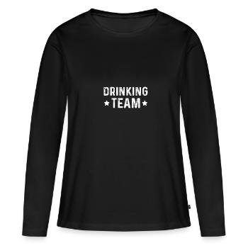 Équipe de boisson - T-shirt manches longues Premium bio Femme - noir - Devant - Julia (174cm)