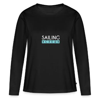 Équipage de navigation - T-shirt manches longues Premium bio Femme - noir - Devant - Julia (174cm)