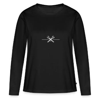Wrench Icon - Women's Premium Organic Long Sleeve Shirt - black - Front - Julia (174cm)