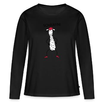 Lustige Chefin Schaf - Frauen Premium Bio Langarmshirt - Schwarz - Vorne - Julia (174cm)
